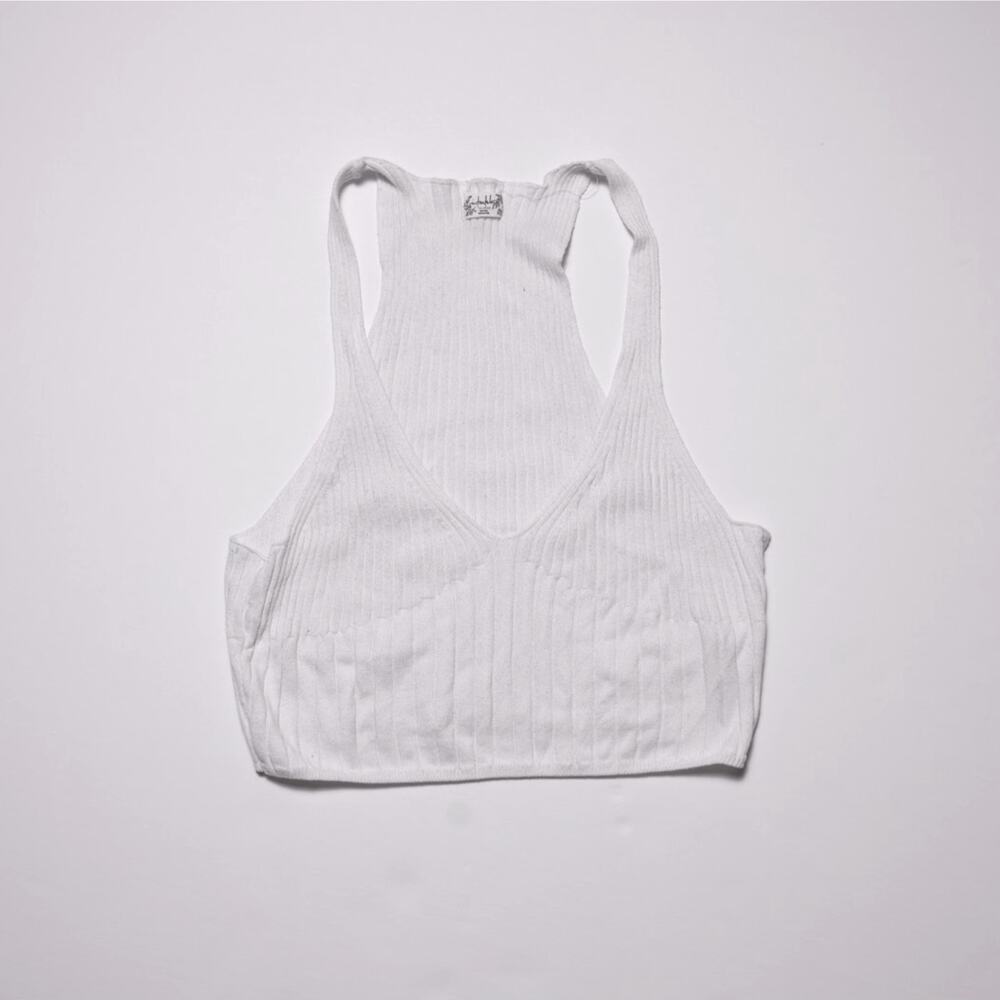 Free People Intimately Women's White cropped vneck brami tank xs/s